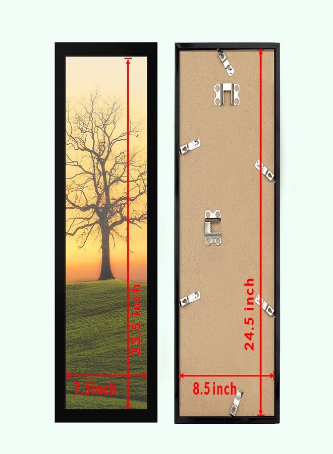 Veleclo 8x24 Picture Frame for Wall Display, 8x24 Black Picture Frame with Shatter Resistant Plexiglass, Stable and Sturdy 8 x 24 Poster Frame for Wall Display, Handpicked Gift Collection, 1 Pack - Image 3